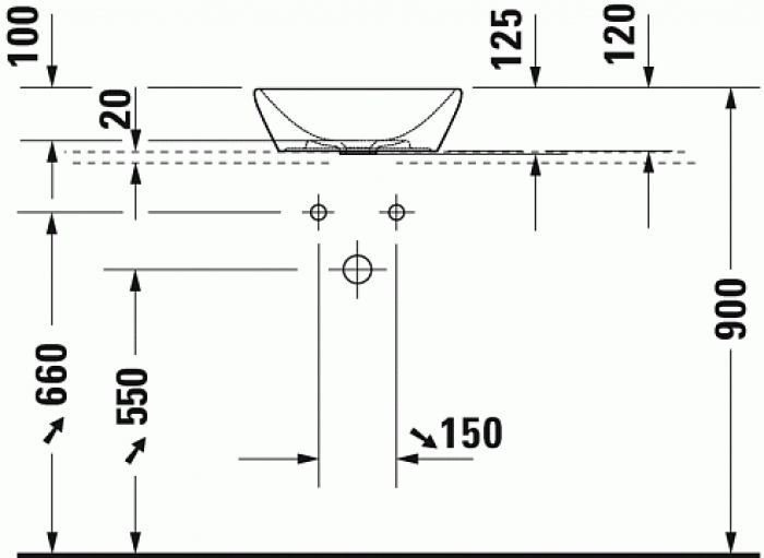 Раковина накладная DURAVIT D-Neo 40х40 2371400070. Фото