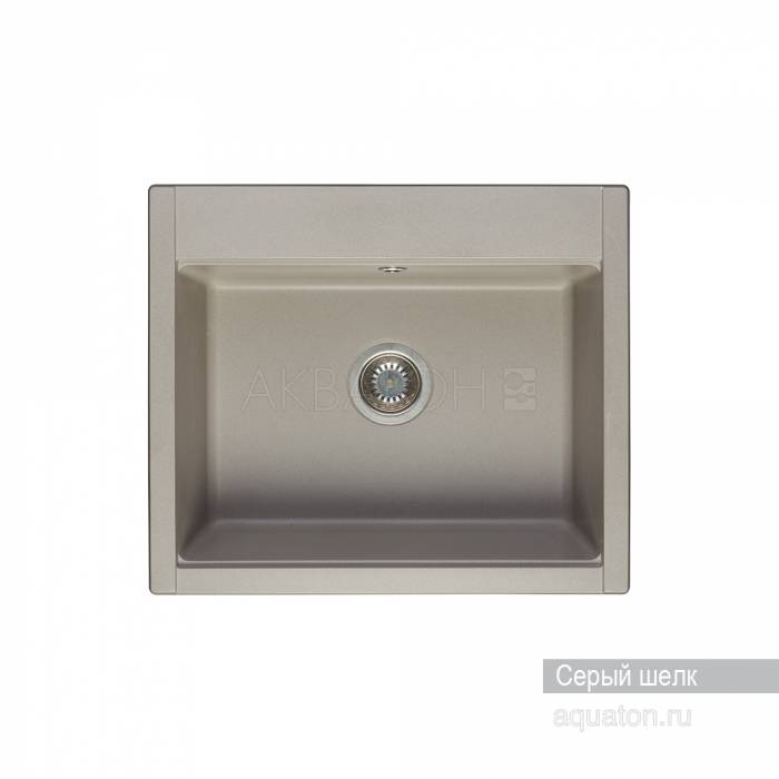Мойка для кухни Акватон Делия 60 прямоугольная серый шелк 1A715232LD250. Фото