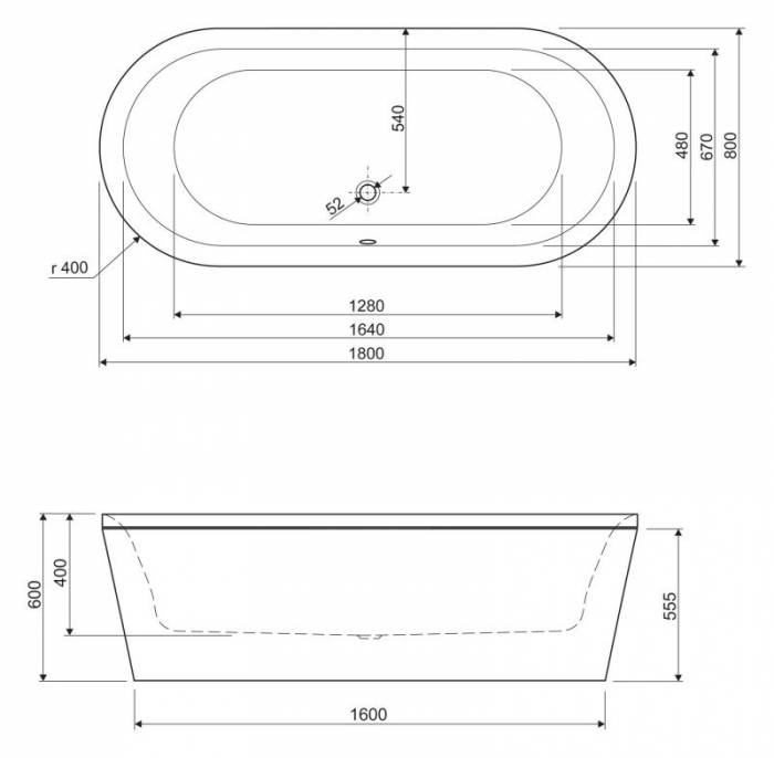 Ванна акриловая CEZARES Metauro Wall 180x80. Фото