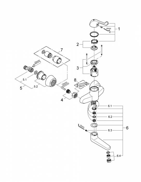Смеситель для раковины GROHE Euroeco Special 32792000. Фото