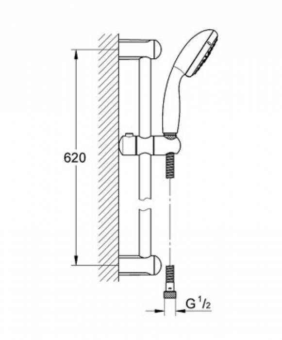 Душевой гарнитур GROHE Tempesta New 27794000. Фото