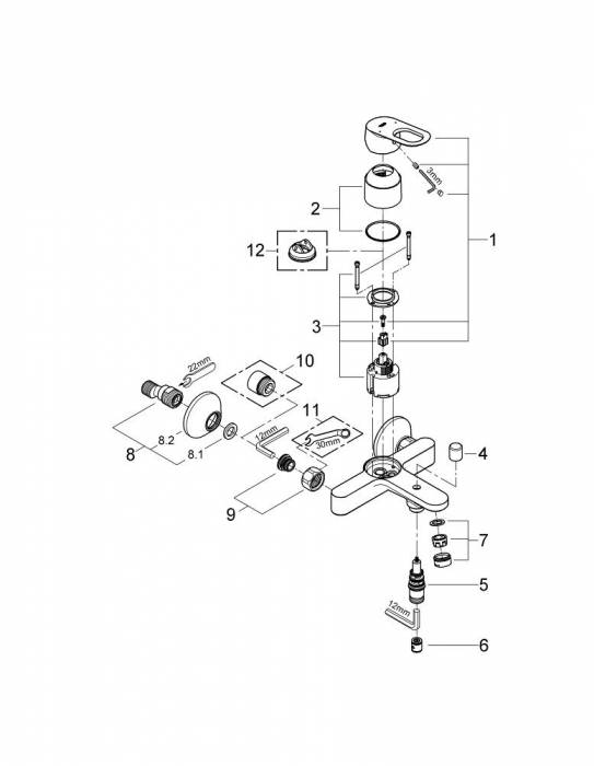 Смеситель для ванны GROHE BauLoop 23341000. Фото