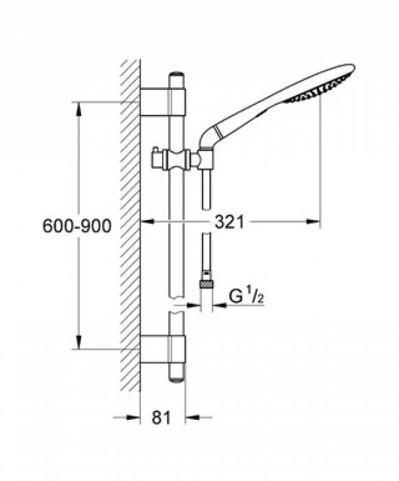 Душевой гарнитур GROHE Rainshower Solo 27273001. Фото