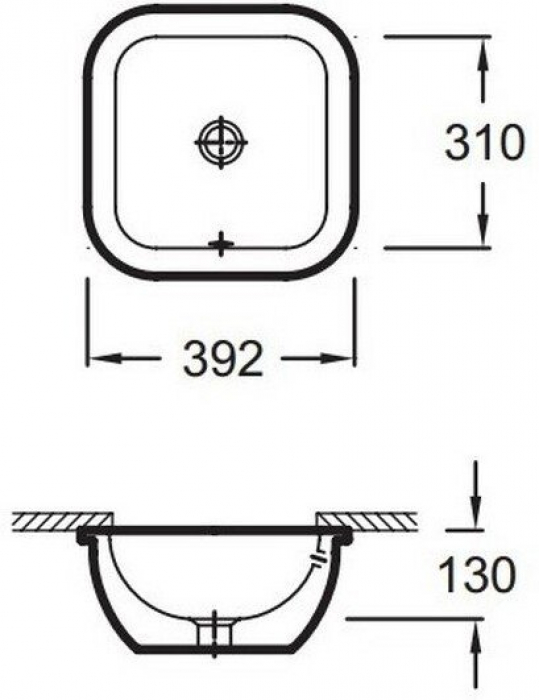 Раковина встраиваемая JACOB DELAFON Vox 39x39 EYF102-00. Фото