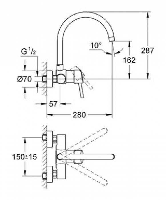 Смеситель для мойки GROHE Concetto New 32667001. Фото