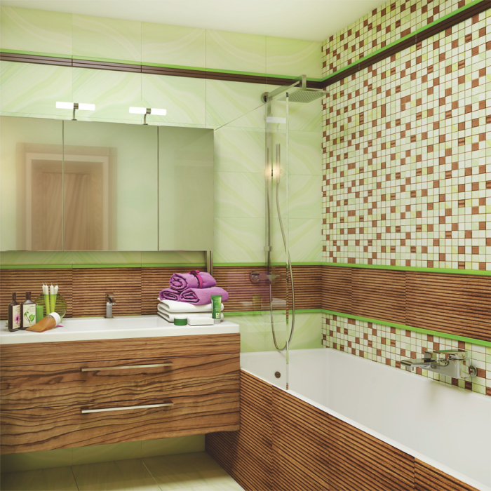 Керамин Плитка облицовочная Лаура 4С 275х400 светло-зеленый. Фото