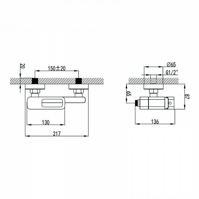 Смеситель для ванны Slide IDDIS SLISB00i02WA. Фото