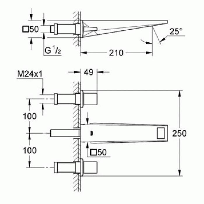 Смеситель для раковины GROHE Allure Brilliant 20348000 (внешняя часть). Фото