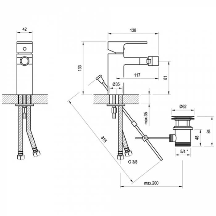 Смеситель для биде RAVAK Chrome X070055. Фото