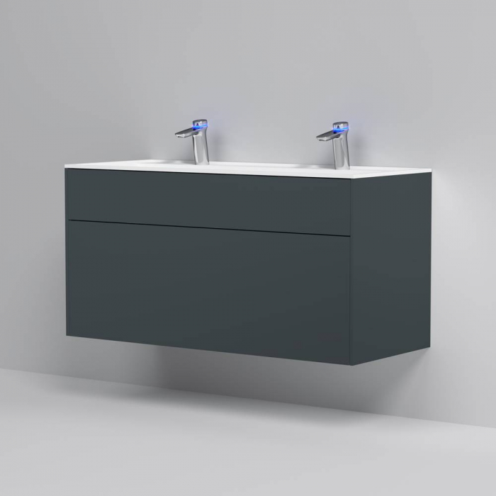 База под раковину подвесная 120 см, 3 ящика, графит матовый AM.PM Inspire 2.0 M50AFHX1203GM. Фото