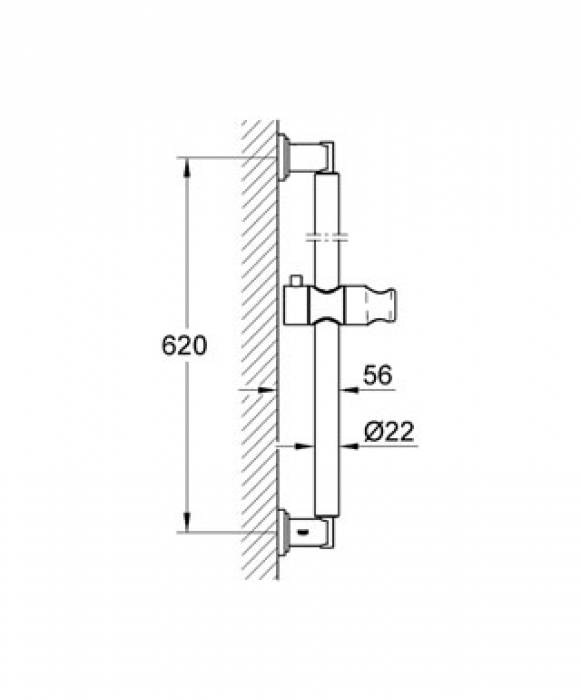 Душевая штанга GROHE Sena 28580000 600 мм. Фото