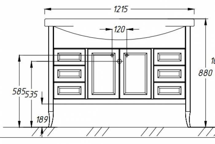 Тумба с раковиной напольная OPADIRIS Мираж 120. Фото