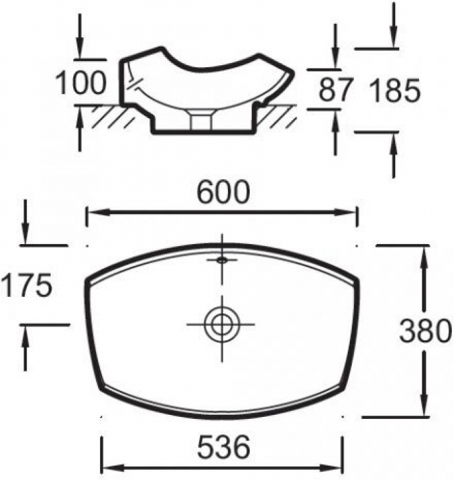 Раковина накладная JACOB DELAFON Leaf 60х38 E1186-00. Фото