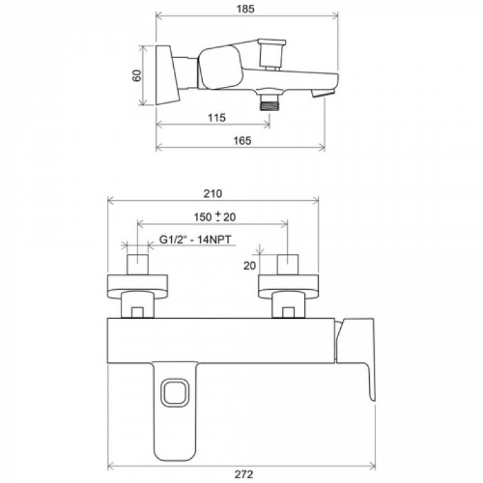 Смеситель для ванны RAVAK 10° X070065. Фото