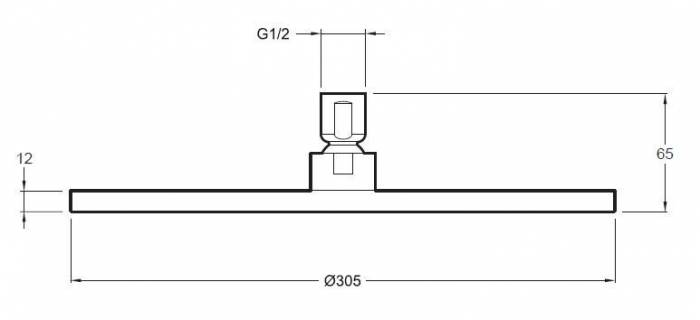 Верхний душ JACOB DELAFON Katalyst E13690-CP. Фото