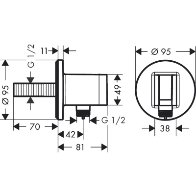 26888700 HANSGROHE  Fixfit S шланговое подсоединение с держателем душа, матовый белый 26888700 HANSGROHE  Fixfit S шланговое подсоединение с держателем душа, матовый белый. Фото