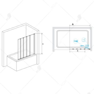 Шторка на ванну RGW SCREENS SC-21 03112112-11 120 см. Фото