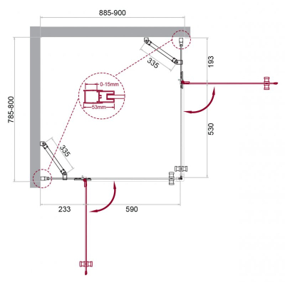 Душевой угол BELBAGNO KRAFT-AH-22-90/80-C-Cr-L Душевой угол BELBAGNO KRAFT-AH-22-90/80-C-Cr-L. Фото