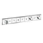 Термостат Hansgrohe RainSelect для 5 потребителей 15358400, белый/хром Термостат Hansgrohe RainSelect для 5 потребителей 15358400, белый/хром. Фото